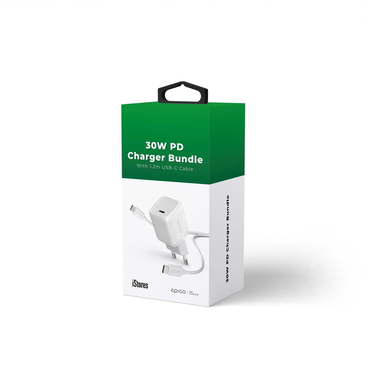 iStores by Epico 30W PD Charger Bundle with USB-C to USB-C cable 1.2m - biela 9915101100205