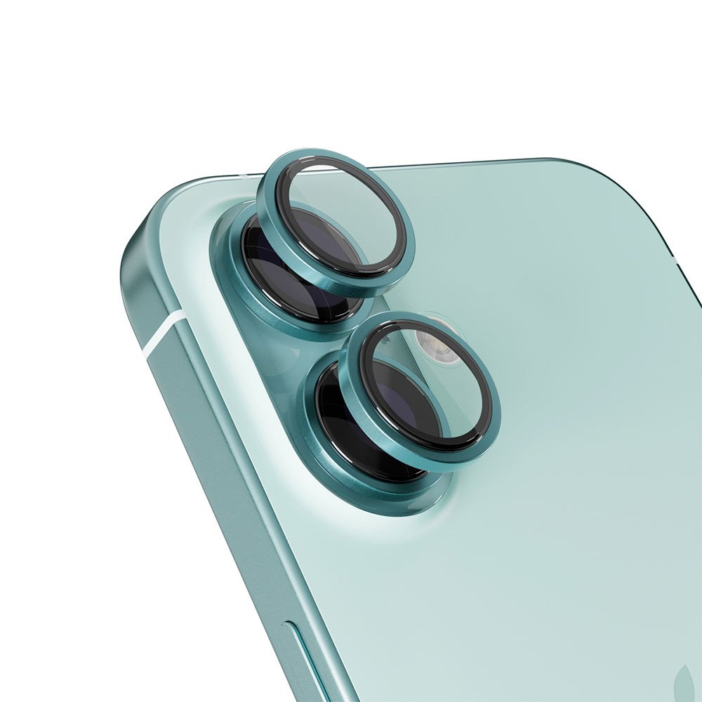 iStores by Epico Aluminium Lens Protector pro Apple iPhone 16 / 16 Plus - modrozelená 90812151600004