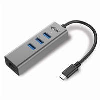 iTec USB-C Metal 3-portový HUB s Gigabit Ethernet adapterem C31METALG3HUB