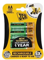 JCB RTU NiMH AA/R06, min.2400mAh, přednabitá, blistr 4 ks JCB-HR62600RC-4B