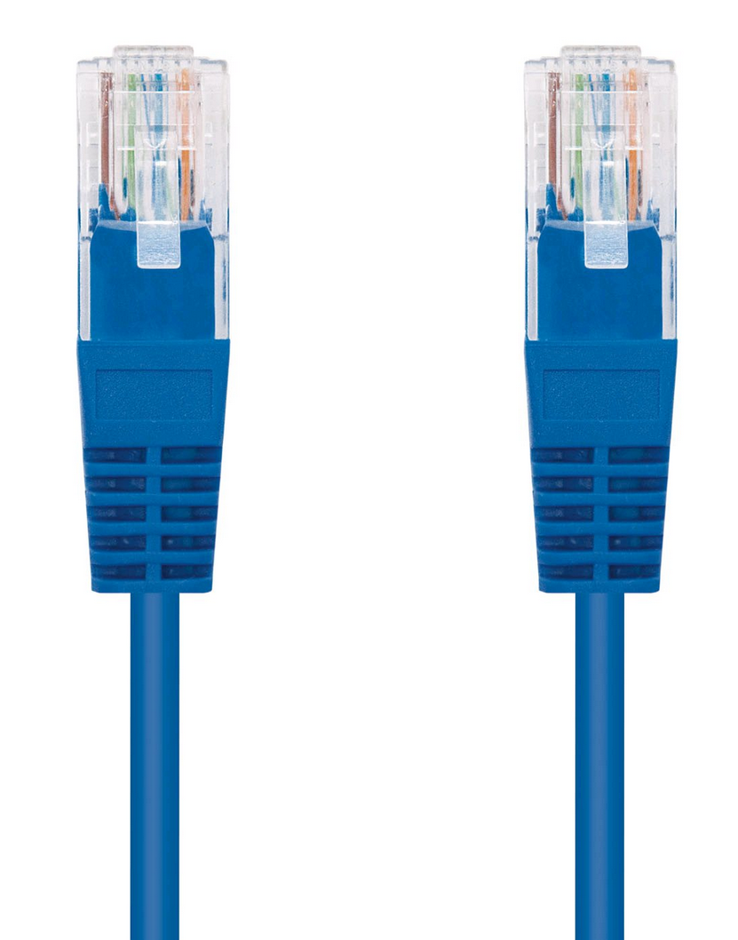 Kabel C-TECH patchcord Cat5e, UTP, modrý, 3m
