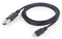 Kabel CABLEXPERT USB 2.0 Lightning (IP5 a vyšší) nabíjecí a synchronizační kabel, 2m, černý