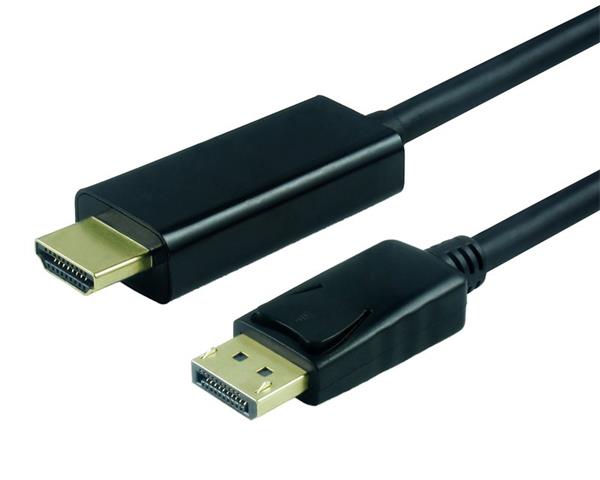 Kábel DisplayPort na HDMI M/M 2m, jednosmerný, 4K@60Hz UHD, audio, čierny, pozl. konektor 11045786