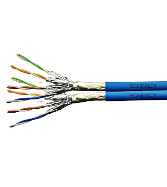 Kabel F/FTP Cat.6a 500 MHz 2x(4x2xAWG23),LS0H modrý,Dca,500m HSKP823HA5