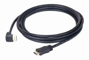 Kabel HDMI-HDMI 5m, 1.3, M/M,90°, zlac, černý CC-HDMI90-15