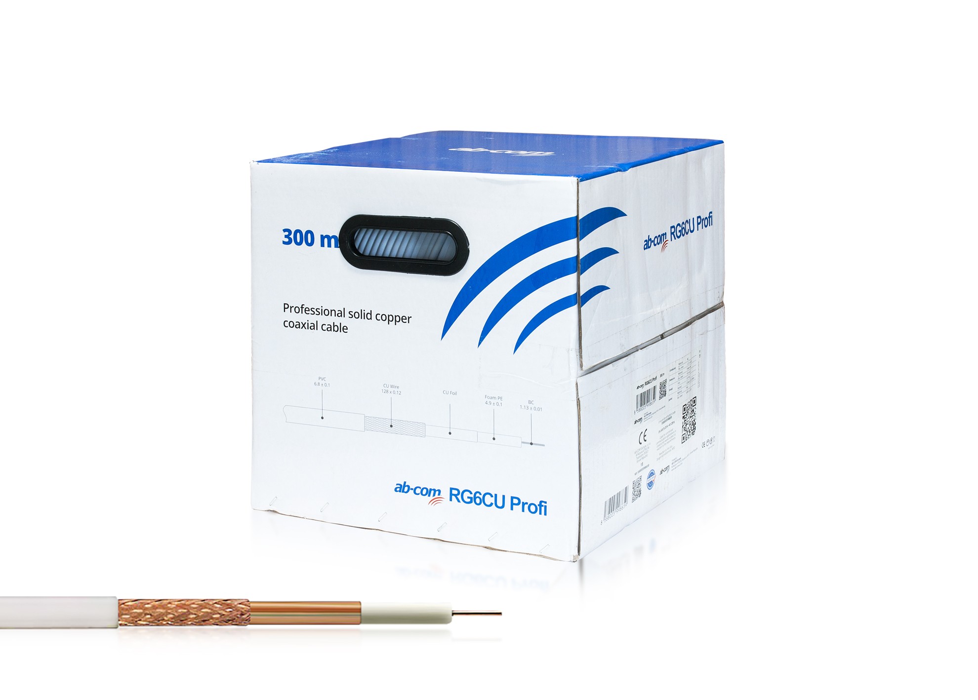 Kabel koaxial AB RG6CU Profi 300m roll KAB KO RG6CU PRO 300