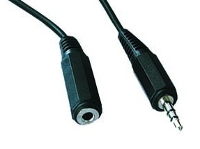 Kabel prodloužovací jack 3,5mm M/F, 10 m audio