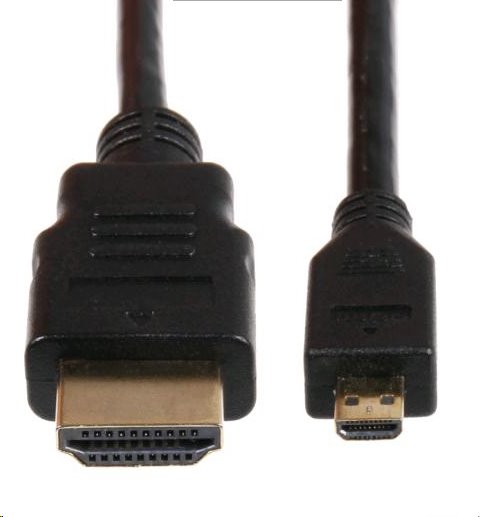 Kábel Raspberry prepojovací Micro HDMI (M) na HDMI (M), čierny, 1,8m K-1481