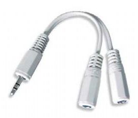 Kabel.rozdvojka jack 3,5 na 2x 3,5mm M/F,10cm, audio 8716309035507