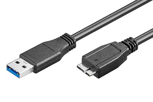 Kábel SuperSpeed USB3.0 A(M) - microUSB3.0 B(M), 0,5m, černý 11.92.8871