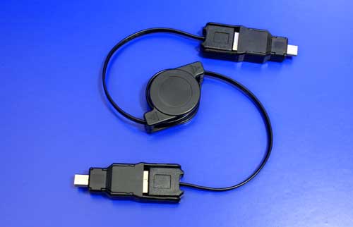 KABEL USB 2.0 4v1 0,7m prepojovací, samonavíjaci Value