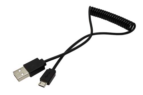 Kábel USB 2.0 kabel, USB A(M) - microUSB B(M), kroucený, 1m, černý