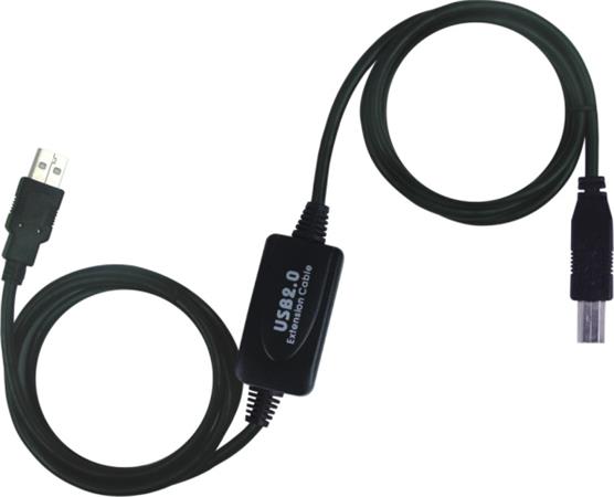 Kábel USB 2.0 repeater a propojovací kabel A/M-B/M 15m ku2rep15ab