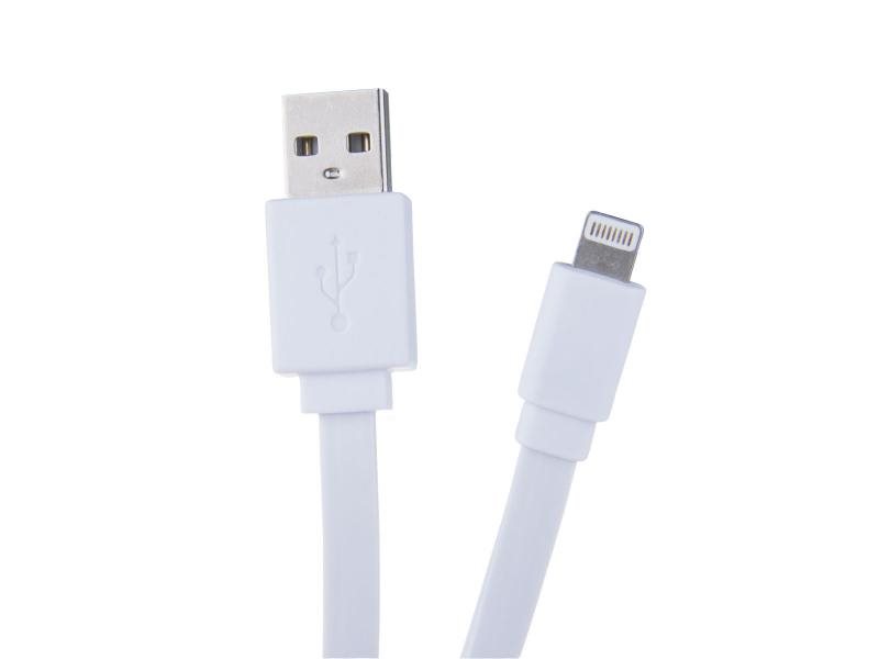 Kábel USB (2.0), USB A M- Apple Lightning M, 1.2m, plochý, biely, Avacom, box, 120 cm, biely DCUS-LIG-120W