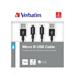 Kábel USB (2.0), USB A M reversible- USB micro M reversible, 1m, čierny, Verbatim, box, 48874, 2ks