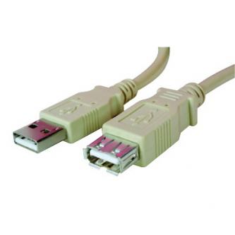 Kábel USB (2.0), USB A M- USB A F, 5m, šedý