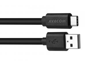 Kábel USB (2.0), USB A M- USB C M, 1m, čierny, Avacom DCUS-TPC-P10K