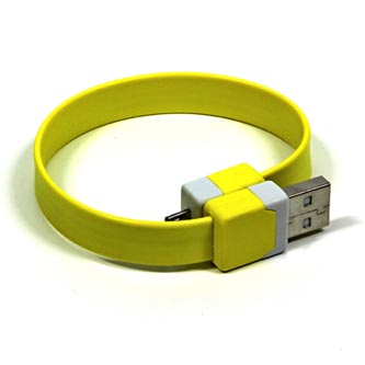 Kábel USB (2.0), USB A M- USB micro M, 0.25m, žltý, Logo, blistr, náramok KUAMXJS03YQL