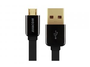 Kábel USB (2.0), USB A M- USB micro M, 1.2m, čierny, Avacom DCUS-MIC-120K