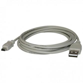 Kábel USB (2.0), USB A M- USB mini M (5 pin), 2m, čierny, Logo, cena za 1 kus 9245