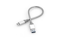 Kábel USB (3.1), USB A M- USB C M, 0.3m, strieborný, Verbatim, box, 48868