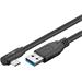 Kábel USB 3.2 Gen 1, AM/CM Typ C 2m, 5Gbps, čierny, uhľový 90° 66503