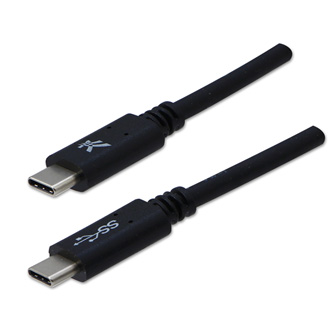 Kábel USB (3.2 gen 1), USB C M- USB C M, 1m, 5 Gb/s, 5V/3A, čierny, Logo, blistr KUEHDTS10BQL
