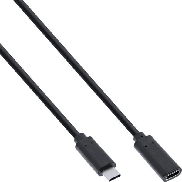 Kábel USB 3.2 Gen 1x2, Typ C CM/CF 1,5m, 10Gbps, PD 60w 20V3A, čierny, predlžovací In35774