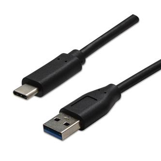 Kábel USB (3.2 gen 2), USB A M- USB C M, 1m, 10 Gb/s, 5V/3A, čierny KUAHETS10B01