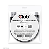 Kábel USB Club3D 3.2 Kábel Gen1 Type-A na Micro USB M/M, 1 m CAC-1408