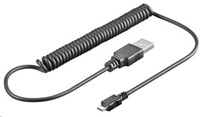Kábel USB PREMIUMCORD 2.0 A - Micro B kábel 1m, krútený (M/M)