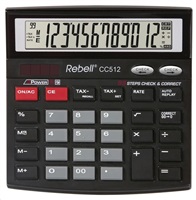 Kalkulačka Rebell, RE-CC512 BX, čierna, stolná, dvanásťmiestna