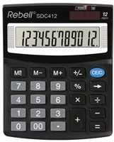 Kalkulačka Rebell, RE-SDC412 BX, čierna, stolná, dvanásťmiestna