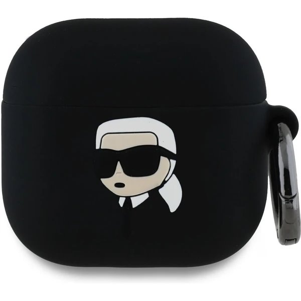 Karl Lagerfeld 3D Logo NFT Karl Head Silikonové Púzdro pre AirPods 4 čierne 57983124125