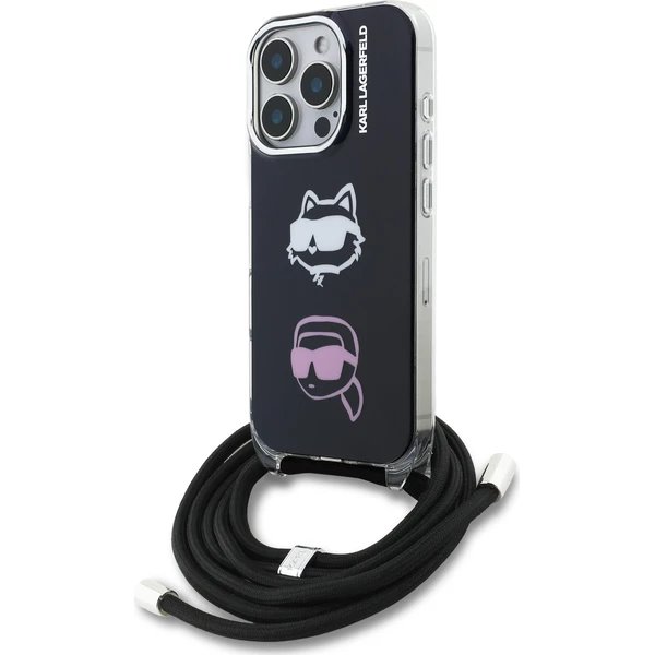 Karl Lagerfeld IML Crossbody K&CH Heads kryt iPhone 16 Pro čierny 57983128857