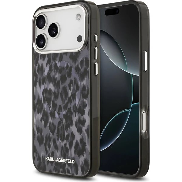 Karl Lagerfeld IML Leopard MagSafe kryt iPhone 17 Pro Max šedá 57983128216