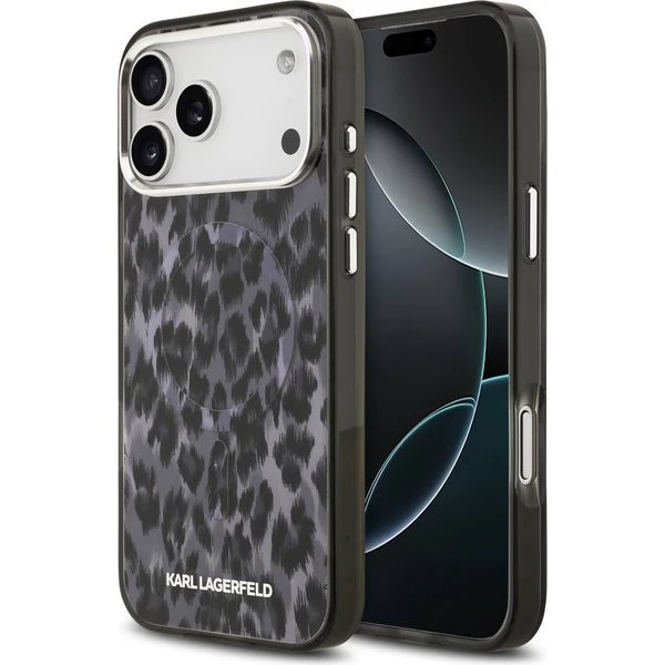 Karl Lagerfeld IML Leopard MagSafe kryt iPhone 17 Pro šedá 57983128215