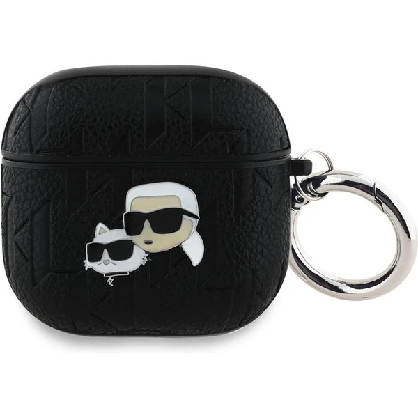 Karl Lagerfeld PU Embossed Karl and Choupette Heads Púzdro pre AirPods 4 čierne 57983124126
