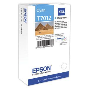 kazeta EPSON WorkForce WP4000,WP4500 cyan XXL 3.400 strán C13T701240