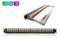 Keline K-Cat.6A, 10Giga Patch panel 24xRJ45/s,1U,čierny KEP-C6A-S-10G