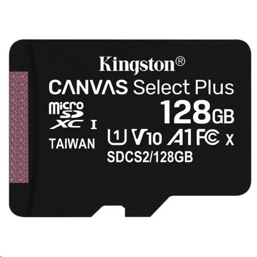 Kingston 128GB micSDXC Canvas Select Plus 100R A1 C10 - 1 ks SDCS2/128GBSP