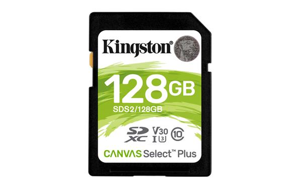 KINGSTON 128GB SDHC CANVAS Plus Class10 UHS-I 100MB/s Read Flash Card SDS2/128GB