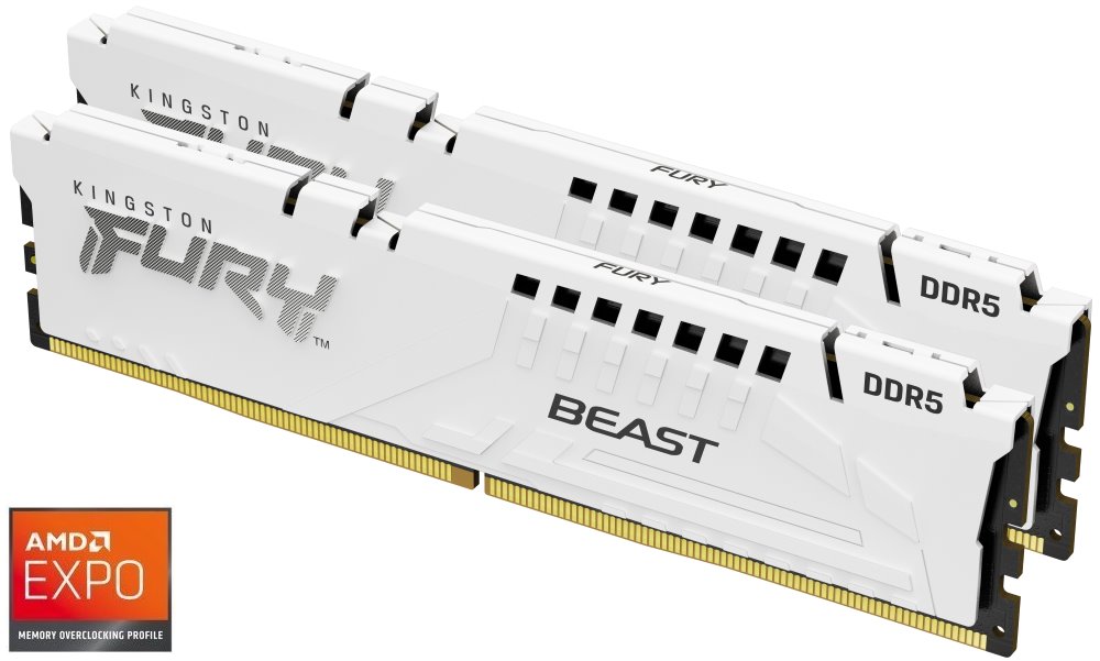 KINGSTON 32GB 5600MT/s DDR5 CL36 DIMM (Kit of 2) FURY Beast White EXPO KF556C36BWEK2-32