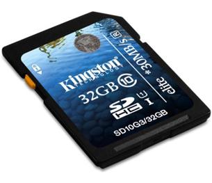 Kingston 32GB SDHC Class 10 UHS-I Elite Flash Card SD10G3/32GB
