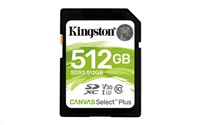 Kingston 512GB SecureDigital Canvas Select Plus (SDC) 100R 85W Class 10 UHS-I SDS2/512GB