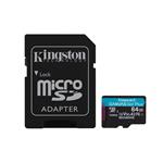 Kingston Canvas Go Plus A2/Micro SDXC/64GB/UHS-I U3 / Class 10/+ Adaptér SDCG4/64GB