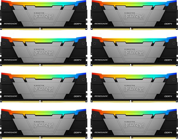 KINGSTON DIMM DDR4 256GB(Kit of 8) 3200MT/s CL16 FURY Renegade RGB KF432C16RB2AK8/256