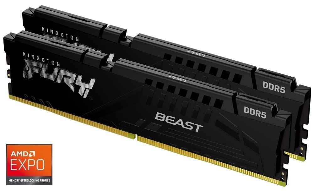 KINGSTON DIMM DDR5 32GB (Kit of 2) 6000MT/s CL30 ECC FURY Beast EXPO Černá KF560C30BBEK2-32