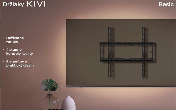 KIVI TV fixný nástenný držiak, VESA max 400x400 , 32 - 70", max 45 kg, čierny BASIC-44F