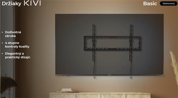 KIVI TV náklopný nástenný držiak, VESA max 400x600 , 37"- 80", max 45 kg, čierny BASIC-46T